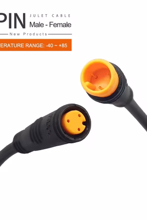 E Bike E Scooter 3 Pin SARI Su Geçirmez Yuvarlak SOKET Erkek-Dişi SET Elektrikli Bisiklet