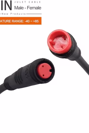 E Bike E Scooter 2 Pin KIRMIZI Su Geçirmez Yuvarlak SOKET Erkek-Dişi SET Elektrikli Bisiklet